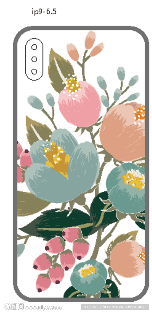 创意手机壳 水彩花纹 彩绘图案