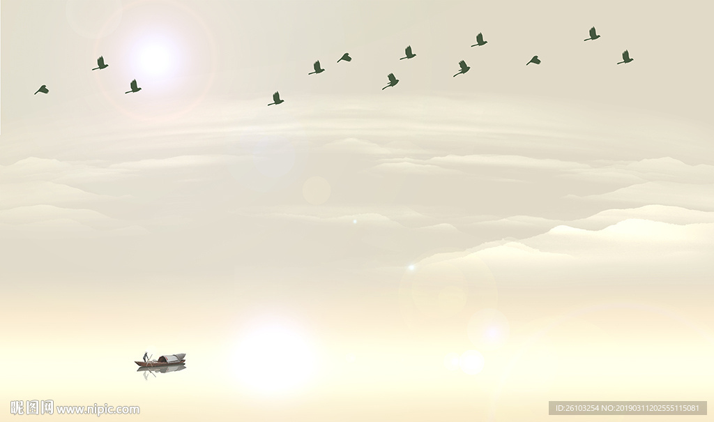 中式山水画电视背景墙