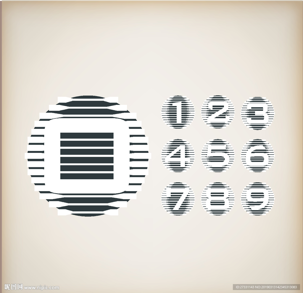 数字花纹 数字艺术 剪纸图案