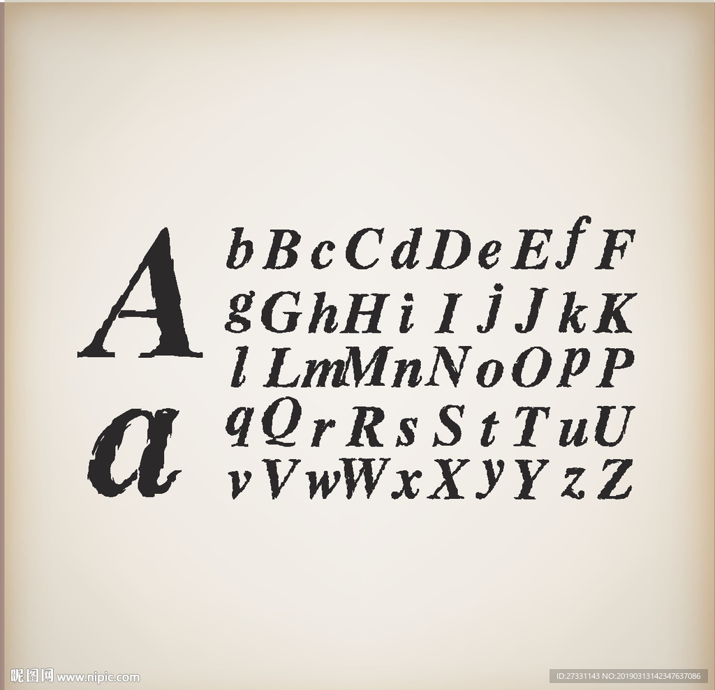 字母花纹 字母艺术 剪纸图案