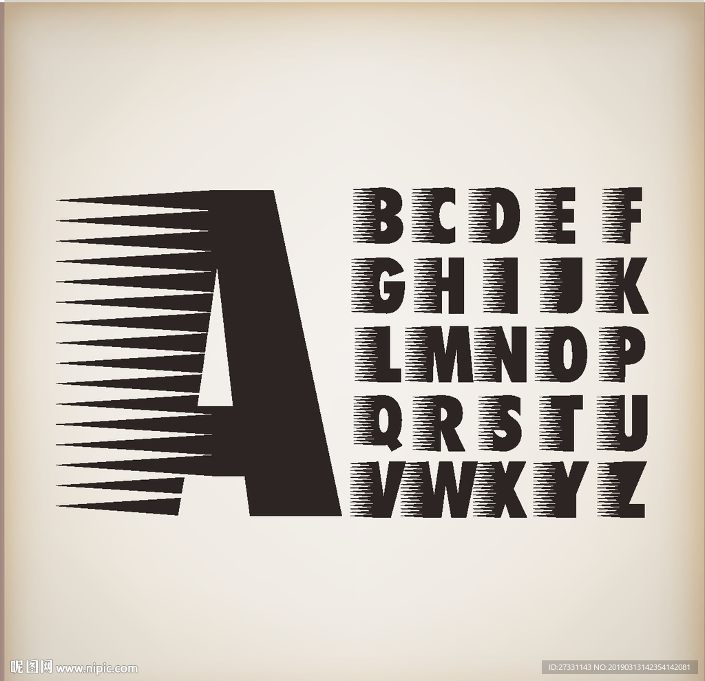 字母花纹 字母艺术 剪纸图案