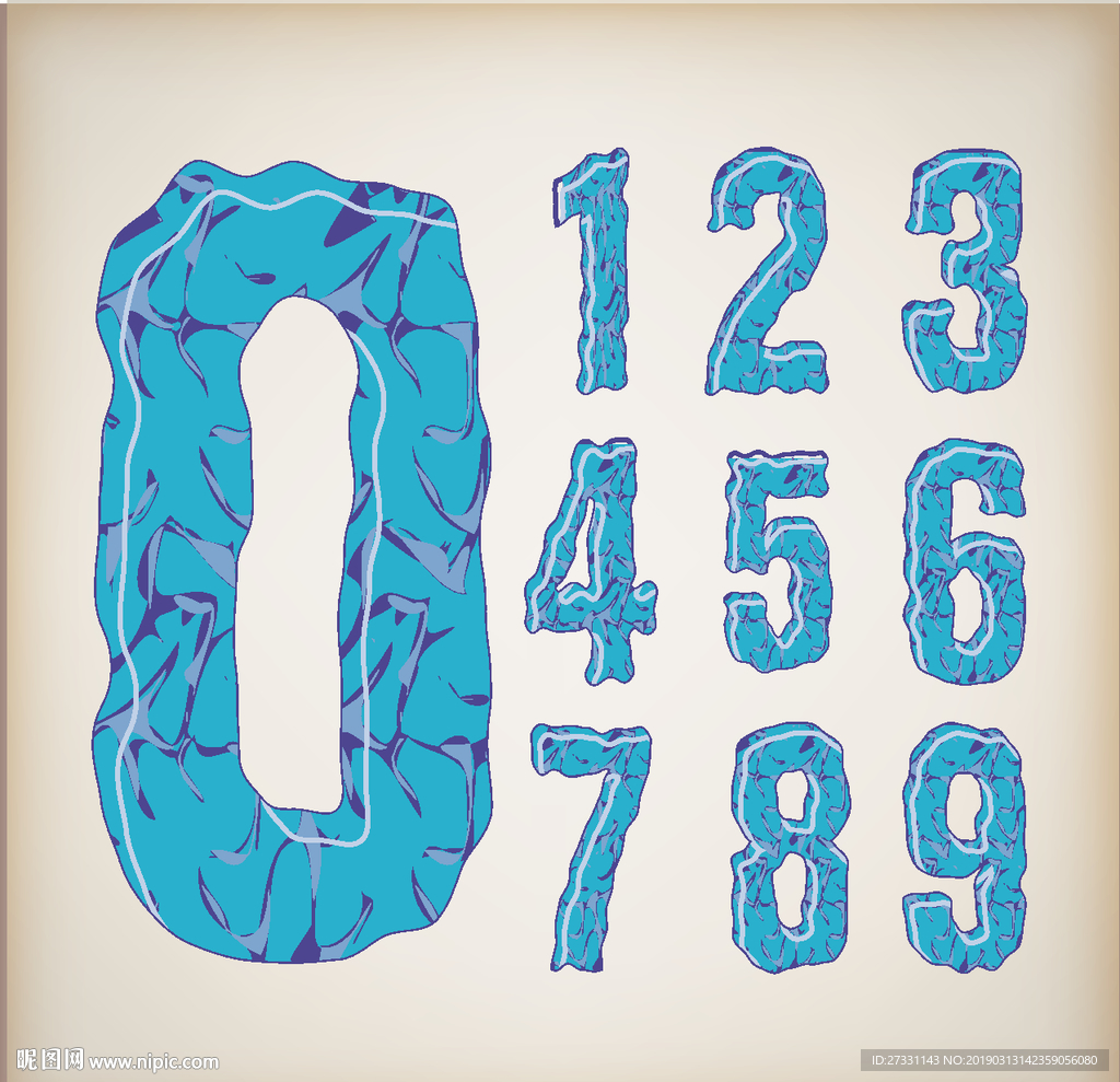 数字花纹 数字艺术 剪纸图案