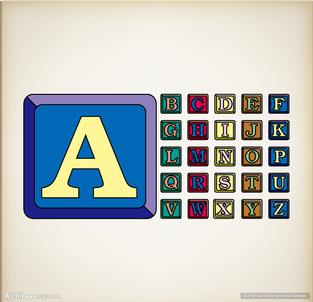 字母花纹 字母艺术 剪纸图案