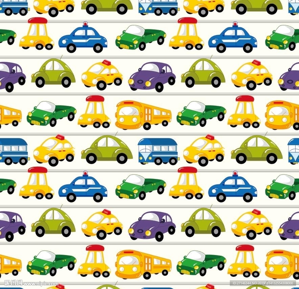 汽车卡通印花图案