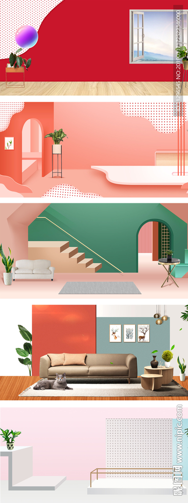 小清新简约北欧田园风简约背景