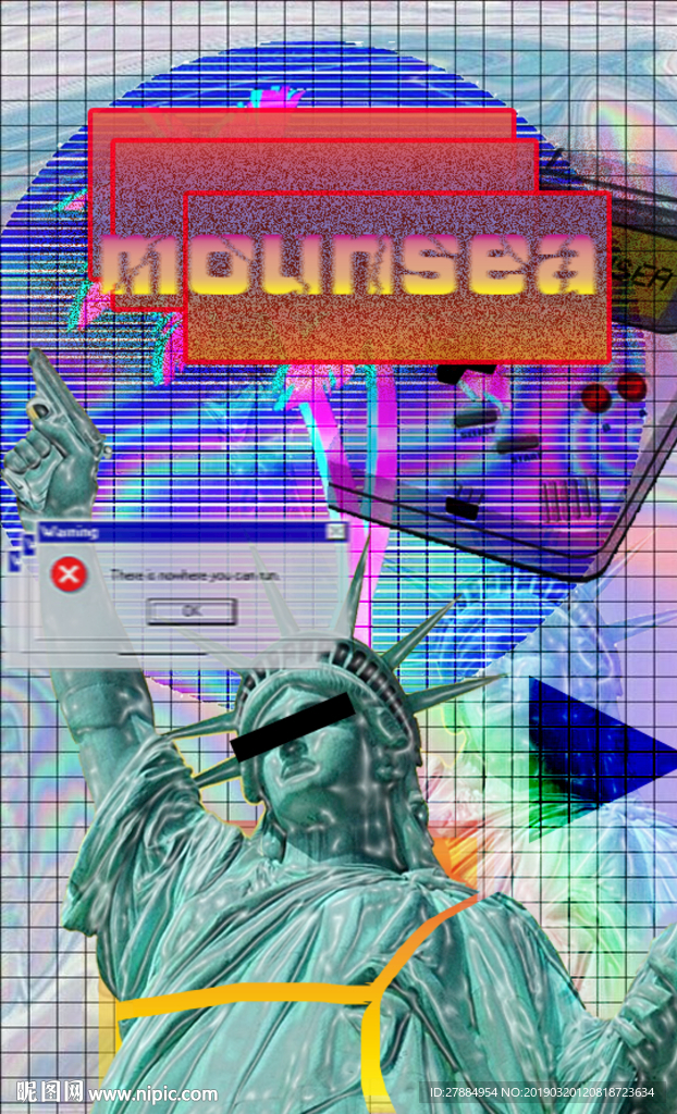 蒸汽波风格海报