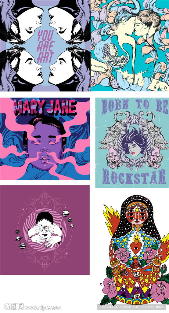 矢量潮牌趣味图案素材