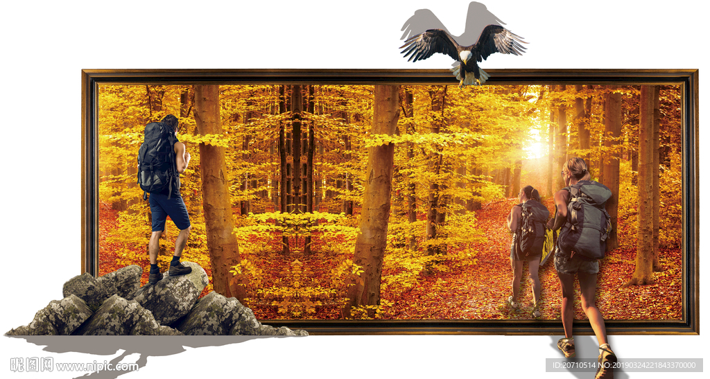 3D森林墙画 背景墙