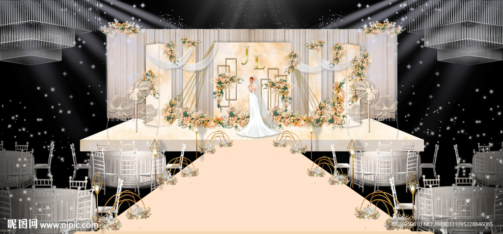 香槟色婚礼舞美设计