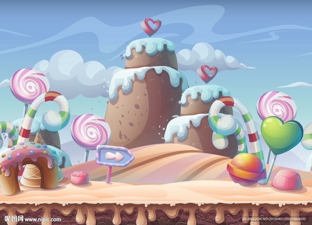 卡通糖果的世界插画插图