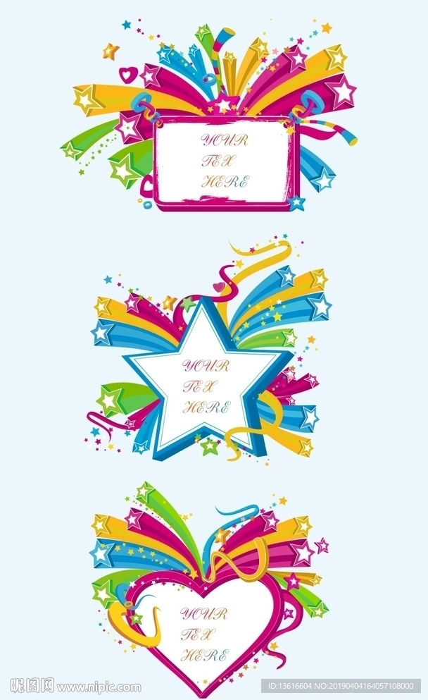 缤纷矢量公告板3款