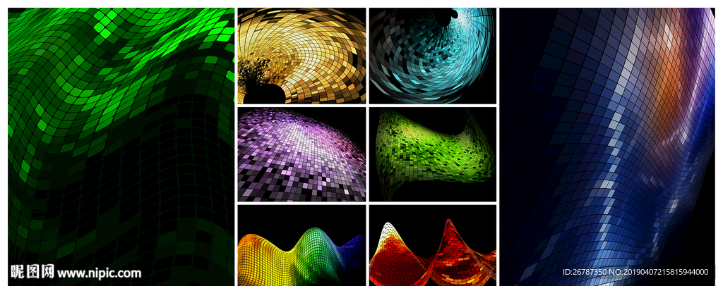 矢量方格弯曲渐变系列