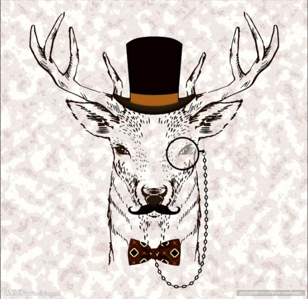 现代简约北欧鹿头装饰画