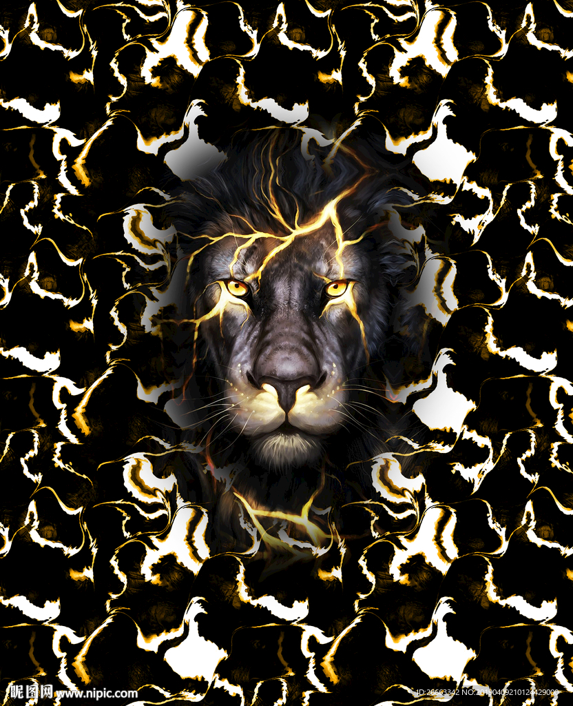 大牌男装 狮子头 印花图片