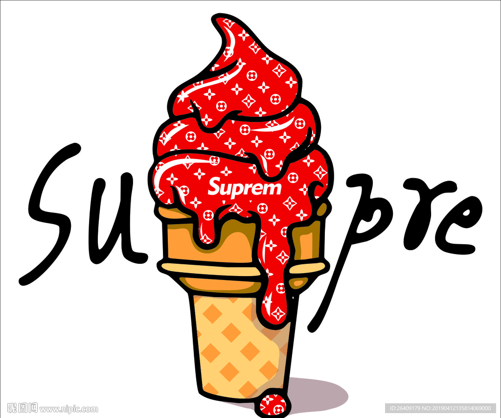 手绘卡通冰淇淋