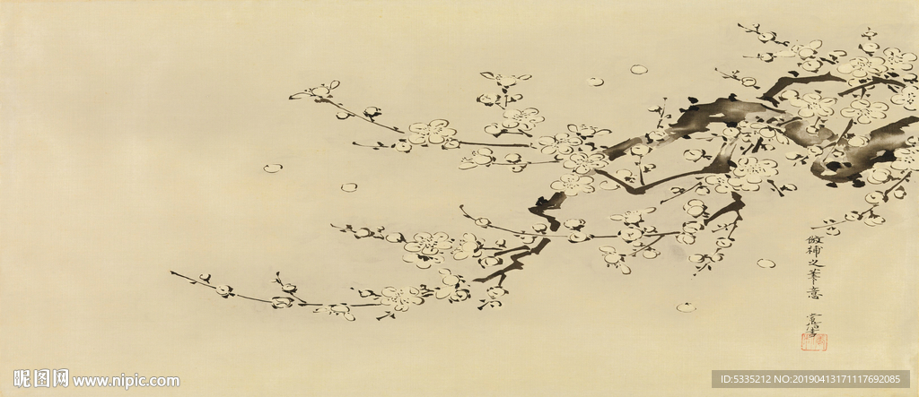 新中式花鸟梅花