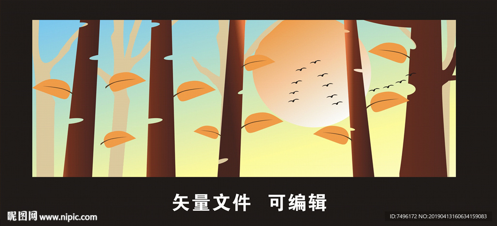 树林深处无框画