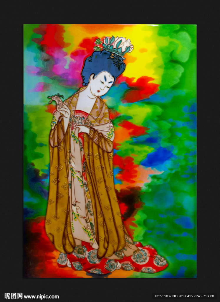 唐三彩唐代仕女壁画