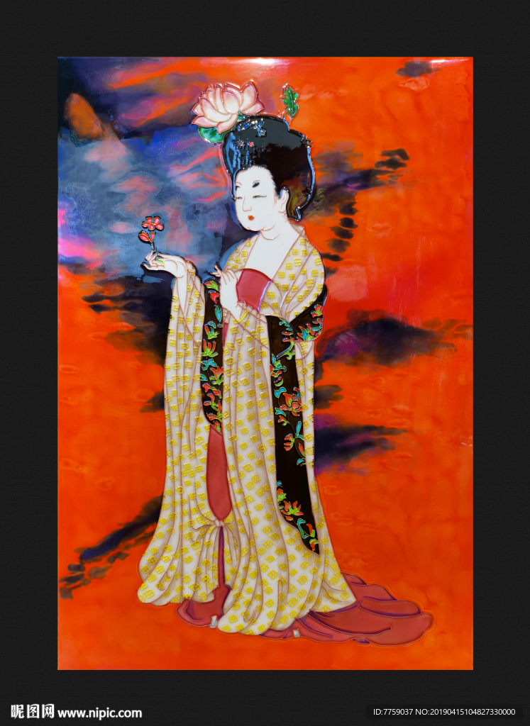 唐三彩唐代仕女壁画