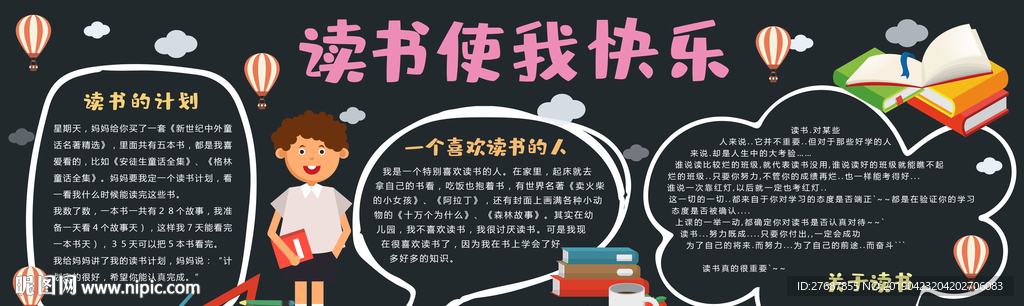 快乐阅读板报