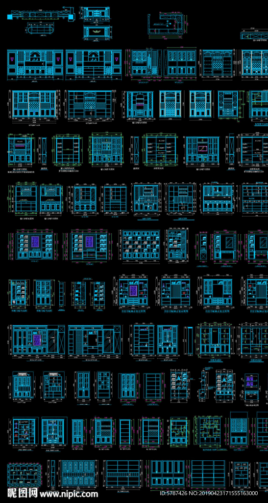 全屋定制酒柜书柜鞋柜衣柜cad