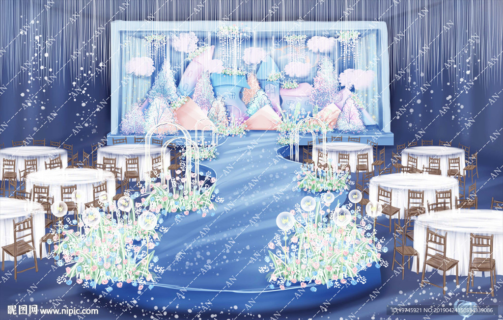 蓝色婚礼效果图