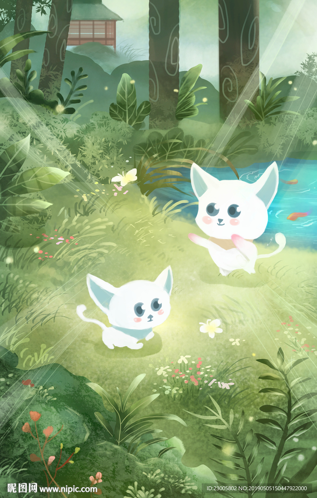 原创手绘卡通插画绘本背景