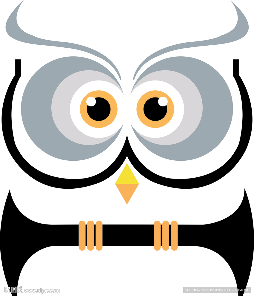 猫头鹰 矢量图 手绘猫头鹰