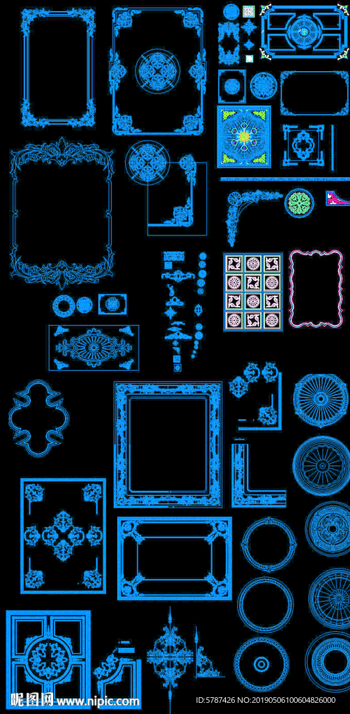 天花雕花cad图块