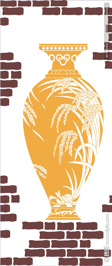 中式风格-麦穗花瓶