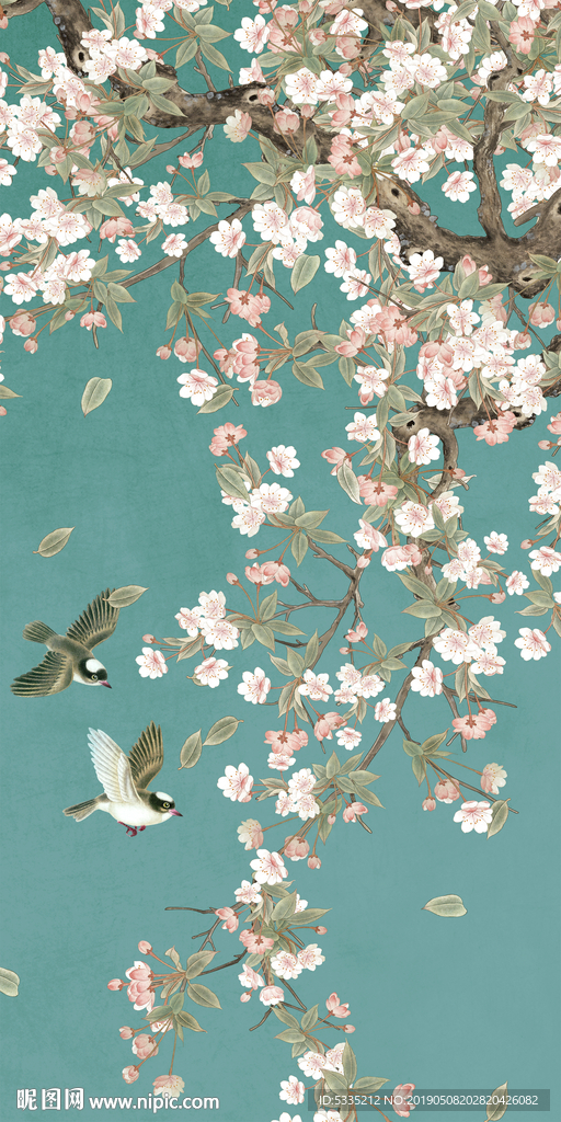 新中式手绘花鸟