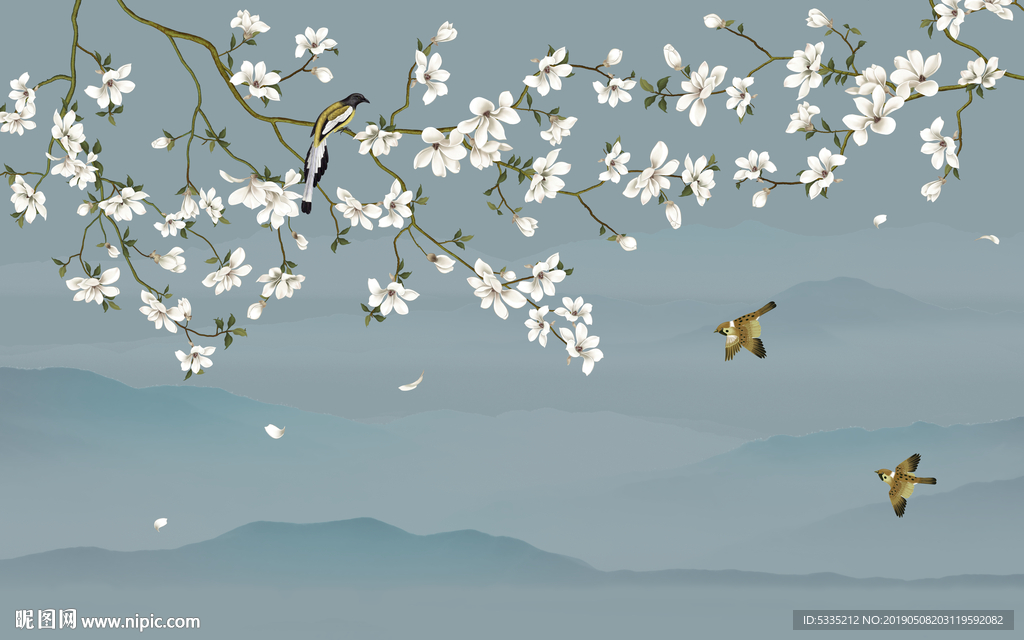 新中式意境山水花鸟