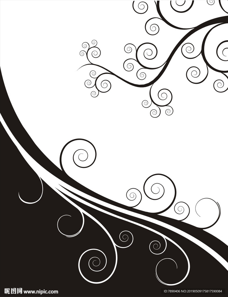 硅藻泥欧式花纹花藤素材对角花