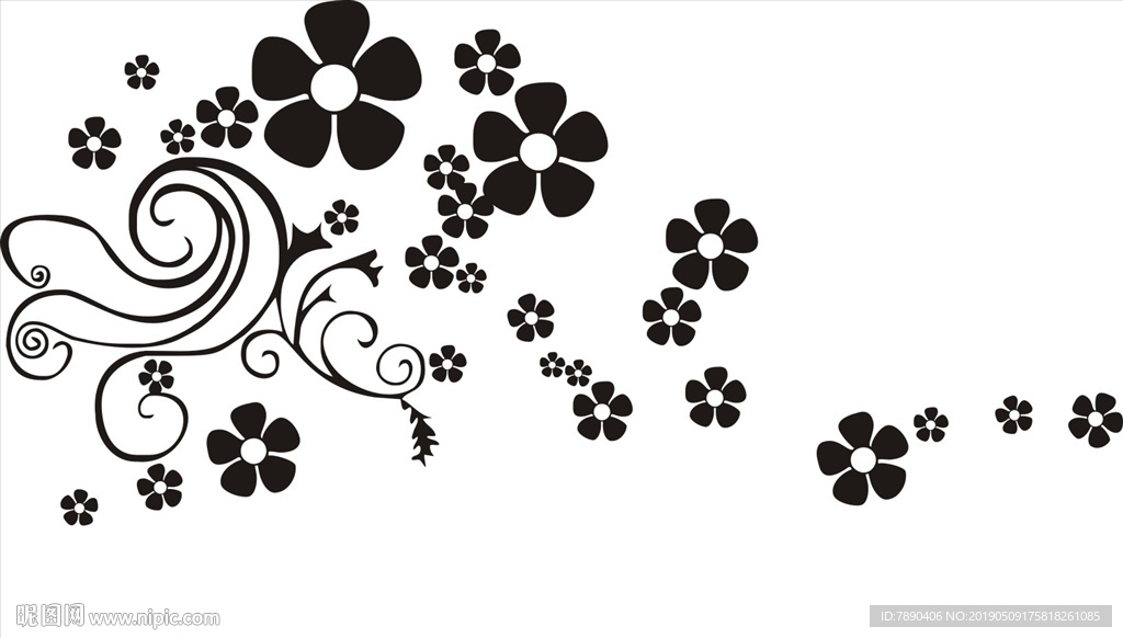 硅藻泥欧式花纹花藤花朵五瓣花朵