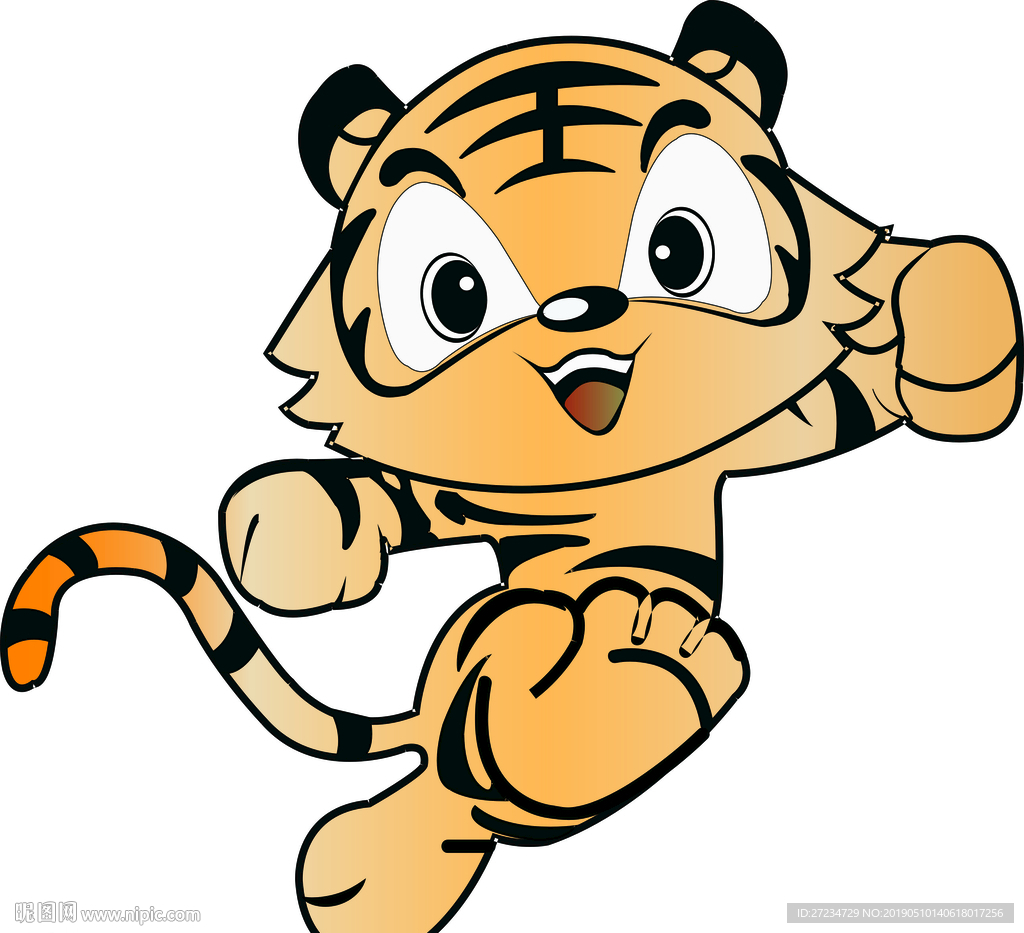 老虎动漫矢量图CDR ai