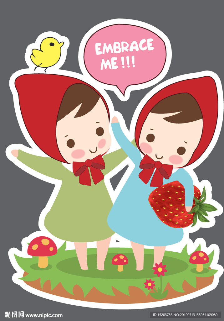 小红帽迎宾牌 双胞胎迎宾牌