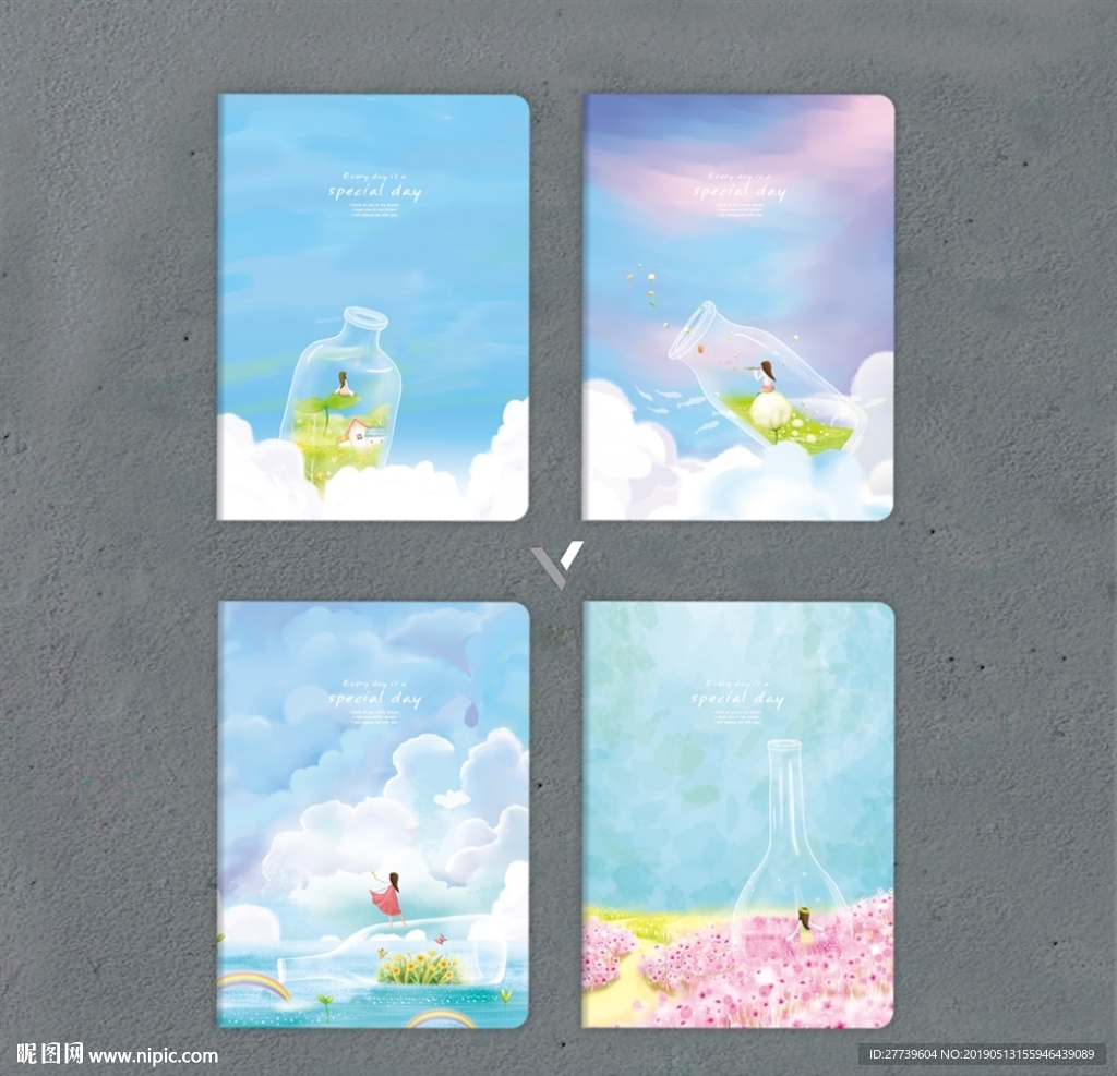 本子封面 瓶子的世界