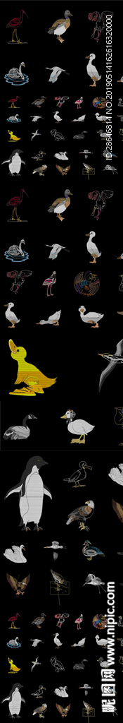 鸭子 家禽CAD图库