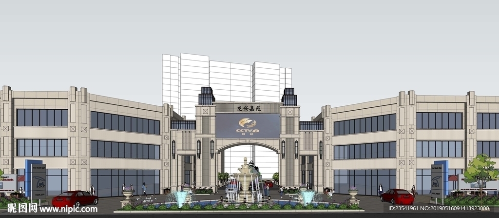 小区大门设计SU模型