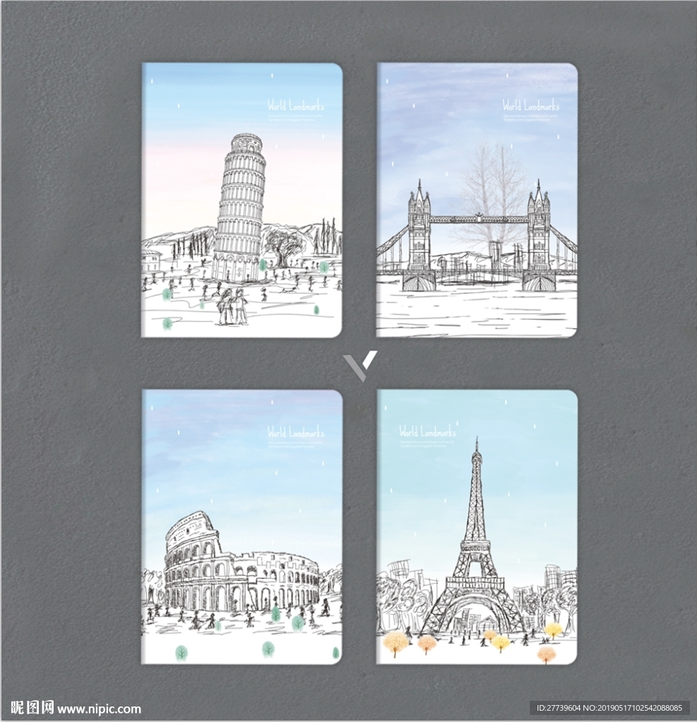 本子封面 建筑地标