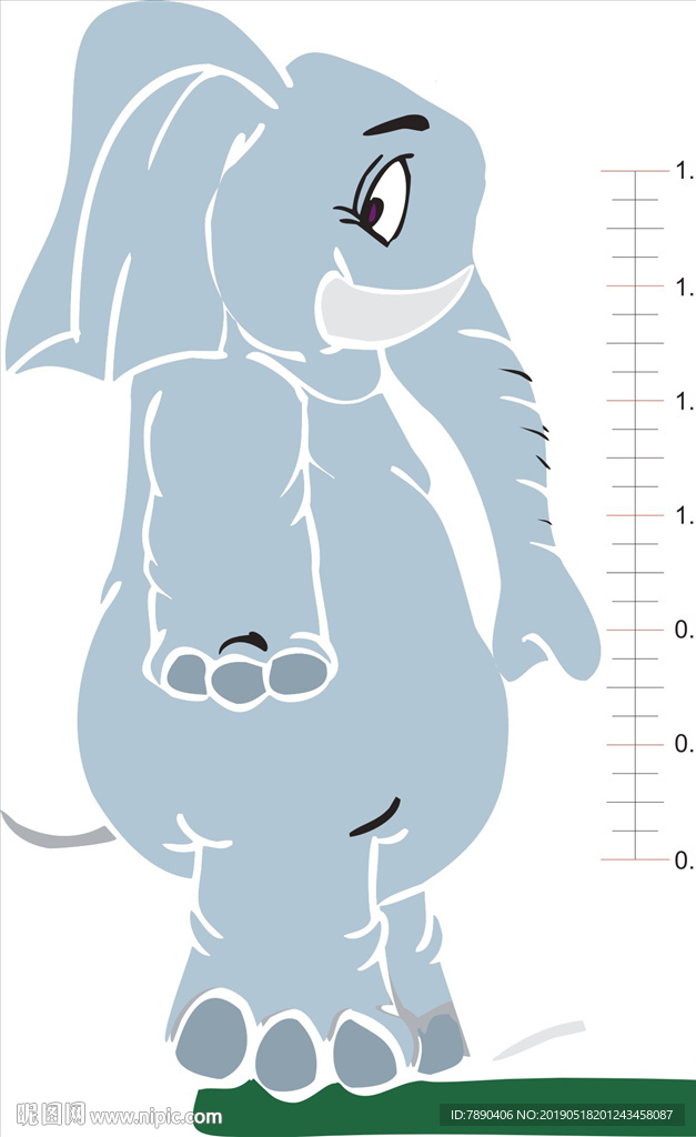 硅藻泥量身高大象调皮大象标尺