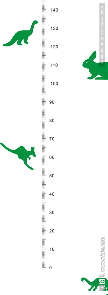 硅藻泥量身高袋鼠恐龙兔子标尺