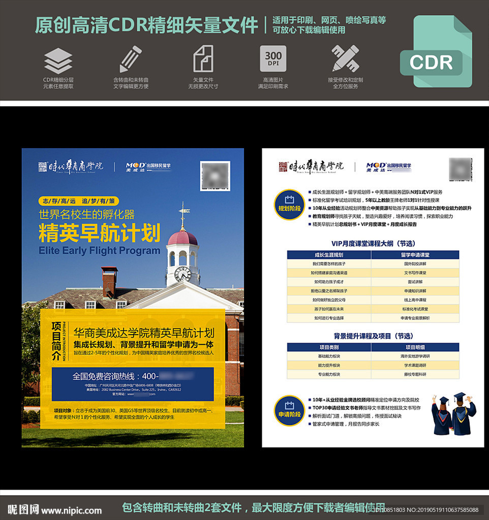 出国留学移民海报宣传单