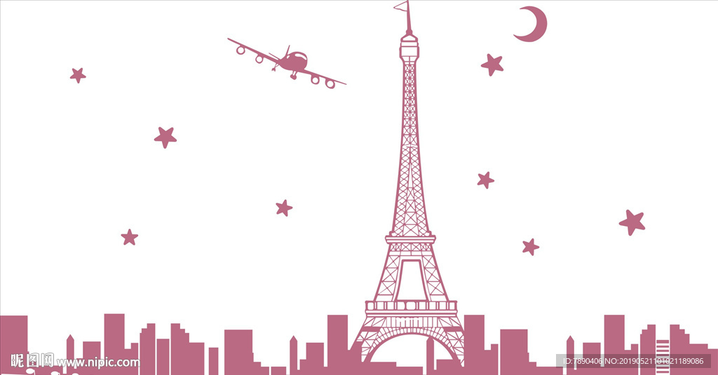 硅藻泥法国巴黎埃菲尔铁塔飞机