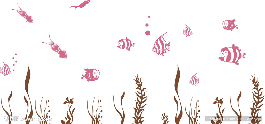 硅藻泥海底世界鱼海草