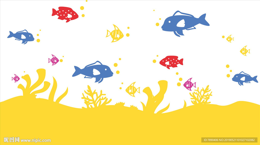 硅藻泥海底世界鱼海草气泡珊瑚