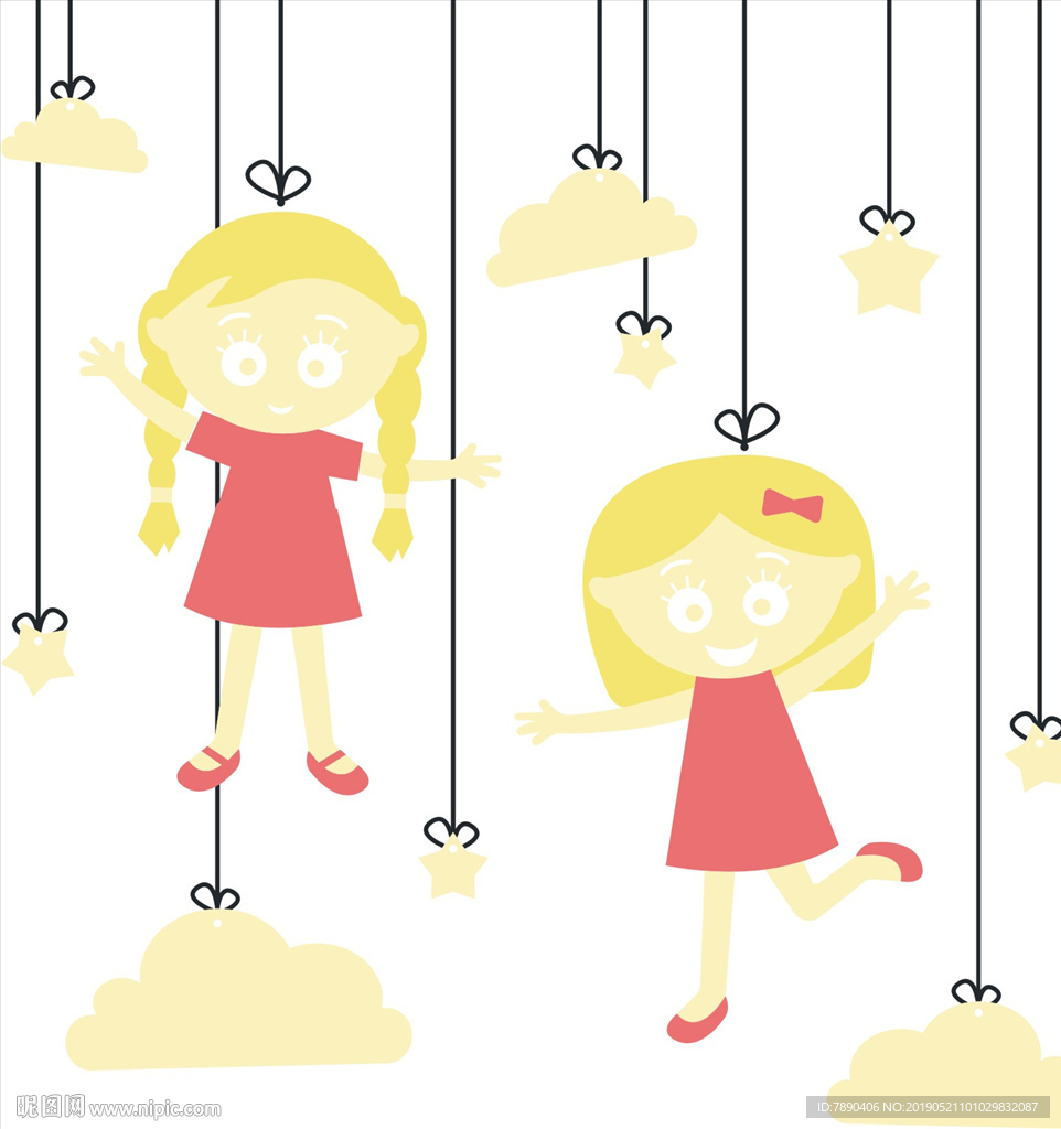 硅藻泥快乐的小女孩卡通小女孩