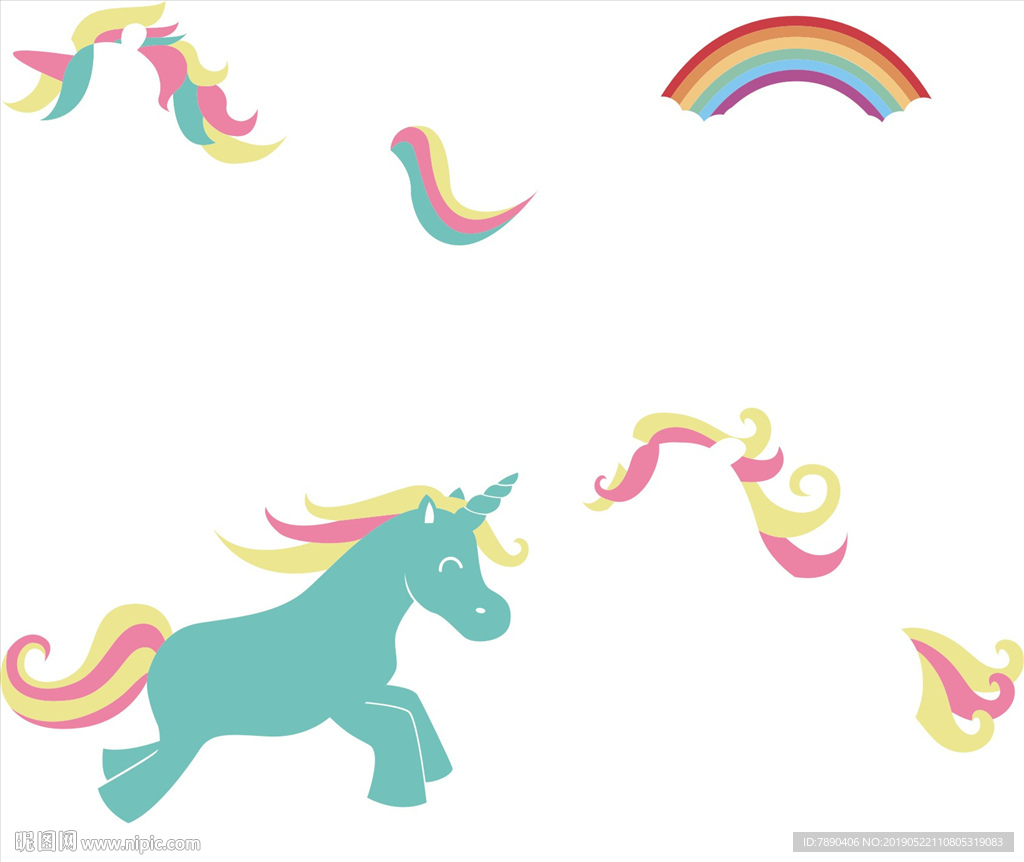 硅藻泥马彩色马独角兽独角兽