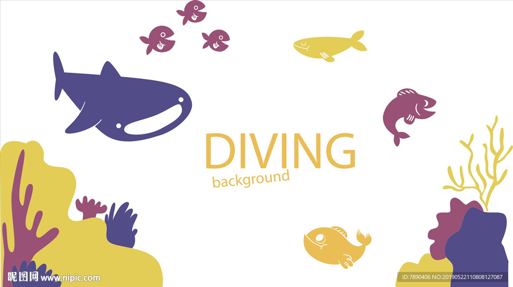 硅藻泥潜水背景鲸鱼鱼海草珊瑚