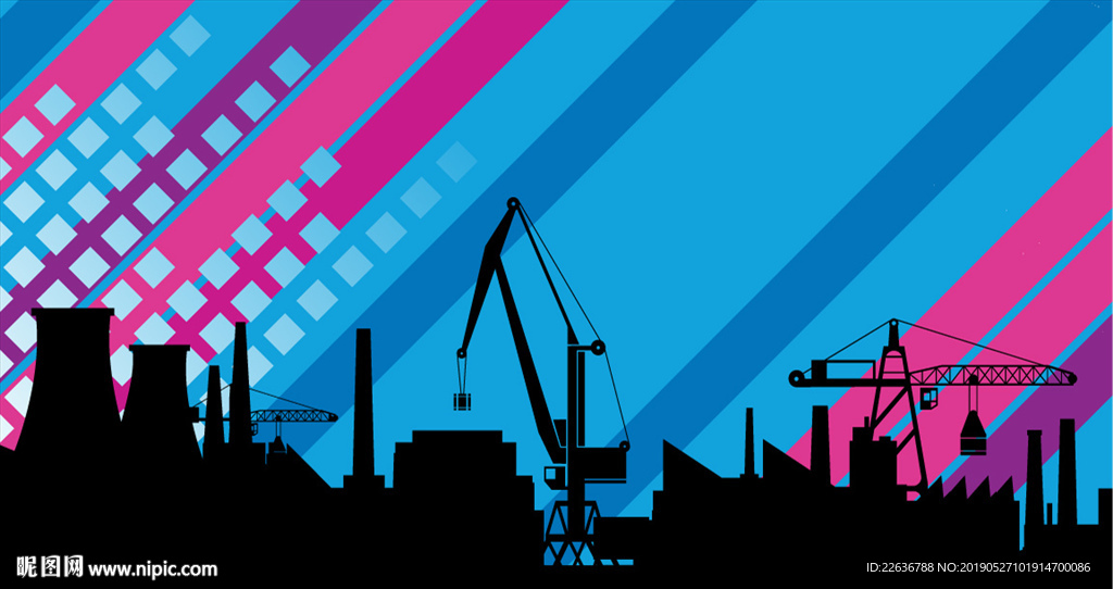 矢量建筑工地创意背景图片素材